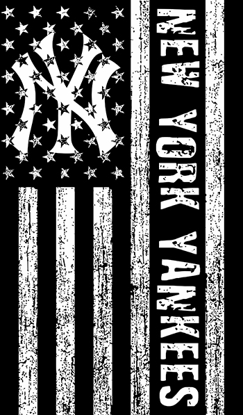 New York Yankees Black And White American Flag logo iron on paper